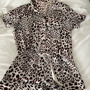 Victoria’s Secret Leopard Satin Pajama Shorts Set Size X Small